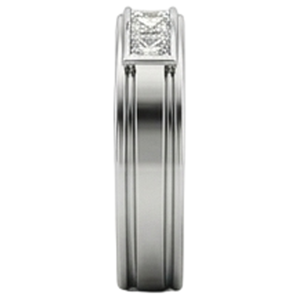 1.5 Ct Princess Cut Mens Real Natural Earth Mined Diamond Wedding Ring