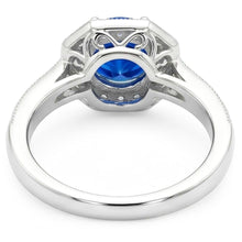 1.5 Ct Sapphire And Natural Earth Mined Diamond Wedding Ring 14K White Gold