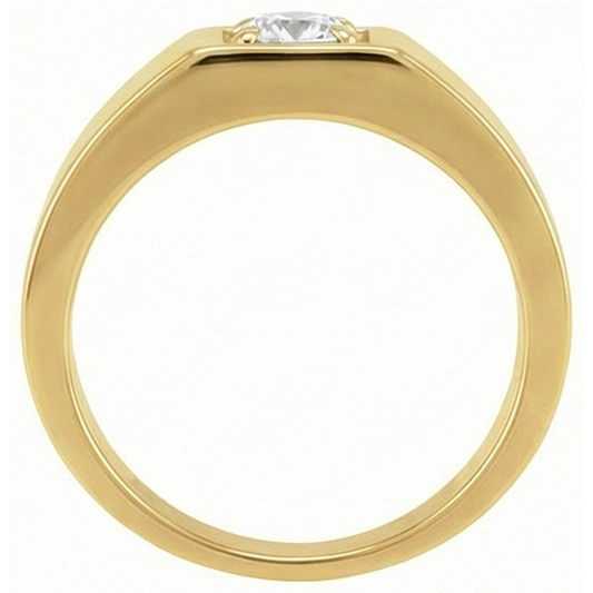 Solitaire Ring 14 Karat Yellow Gold with Fine Diamond – front view