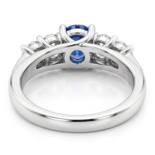 1.50 Carats Blue Natural Earth Mined Diamond 5 Stone Anniversary Ring 14K White Gold