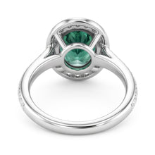1.50 Carats Green Oval Sapphire And Natural Earth Mined DIAMOND ( NOT LAB GROWN ) Ring White Gold 14K