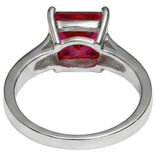 1.50 Carats Princess Solitaire Red Ruby Ring Engagement