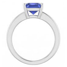 1.50 Carats Radiant Solitaire Engagement Ring Ceylon Sapphire Gold 14K