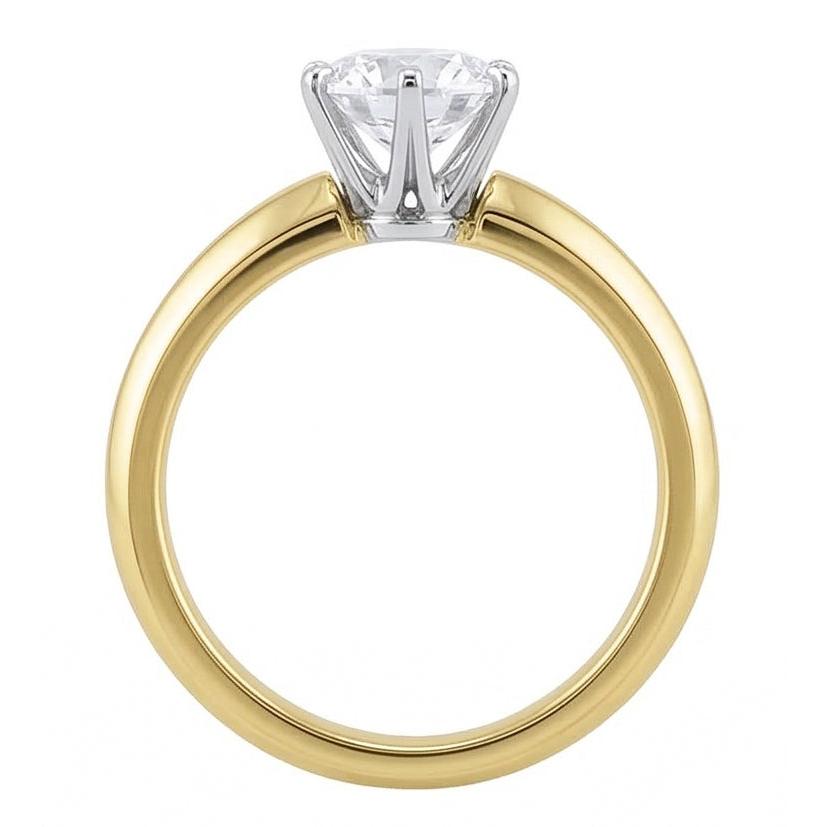 1.50 Carats Real Natural Earth Mined DIAMOND ( NOT LAB GROWN ) Solitaire Engagement Ring Two Tone 14K