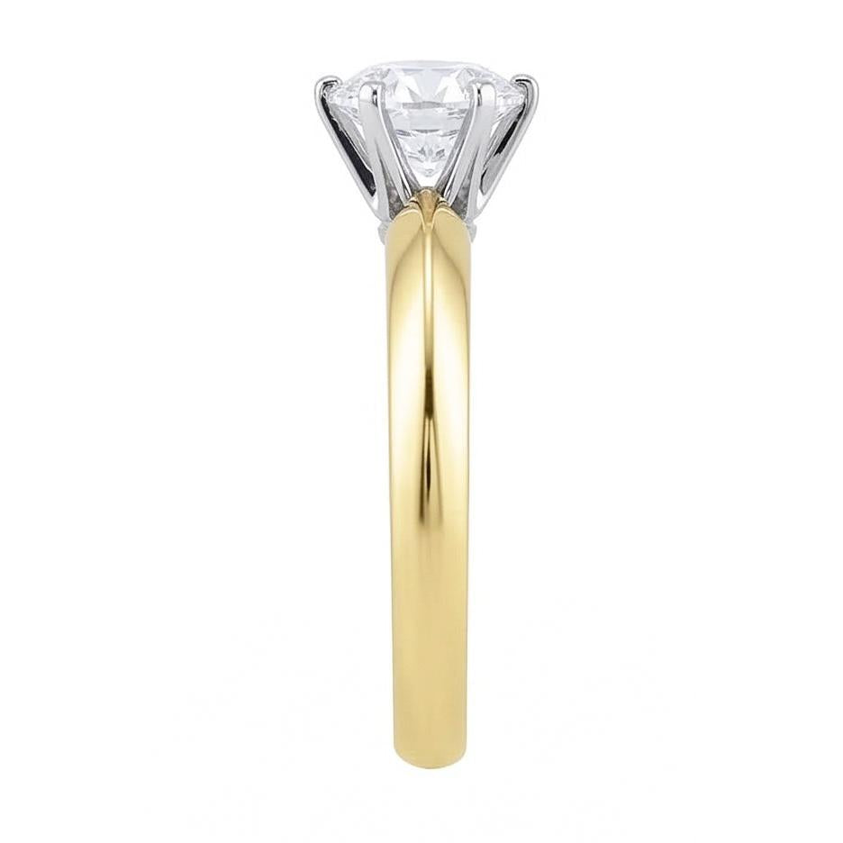 1.50 Carats Real Natural Earth Mined DIAMOND ( NOT LAB GROWN ) Solitaire Engagement Ring Two Tone 14K