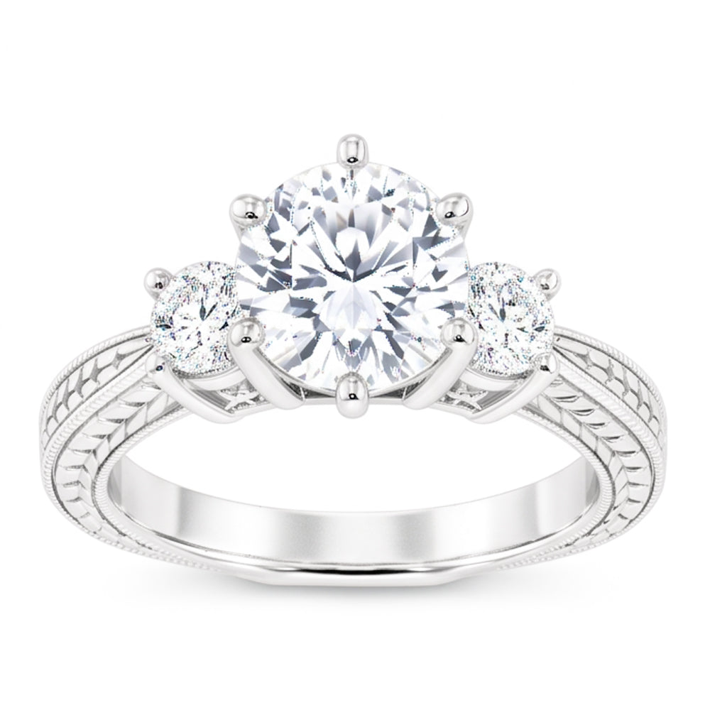 1.50 Carats Real Natural Earth Mined DIAMOND ( NOT LAB GROWN ) Three Stone Gold Engagement Ring