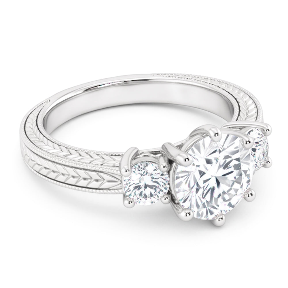 1.50 Carats Real Natural Earth Mined DIAMOND ( NOT LAB GROWN ) Three Stone Gold Engagement Ring