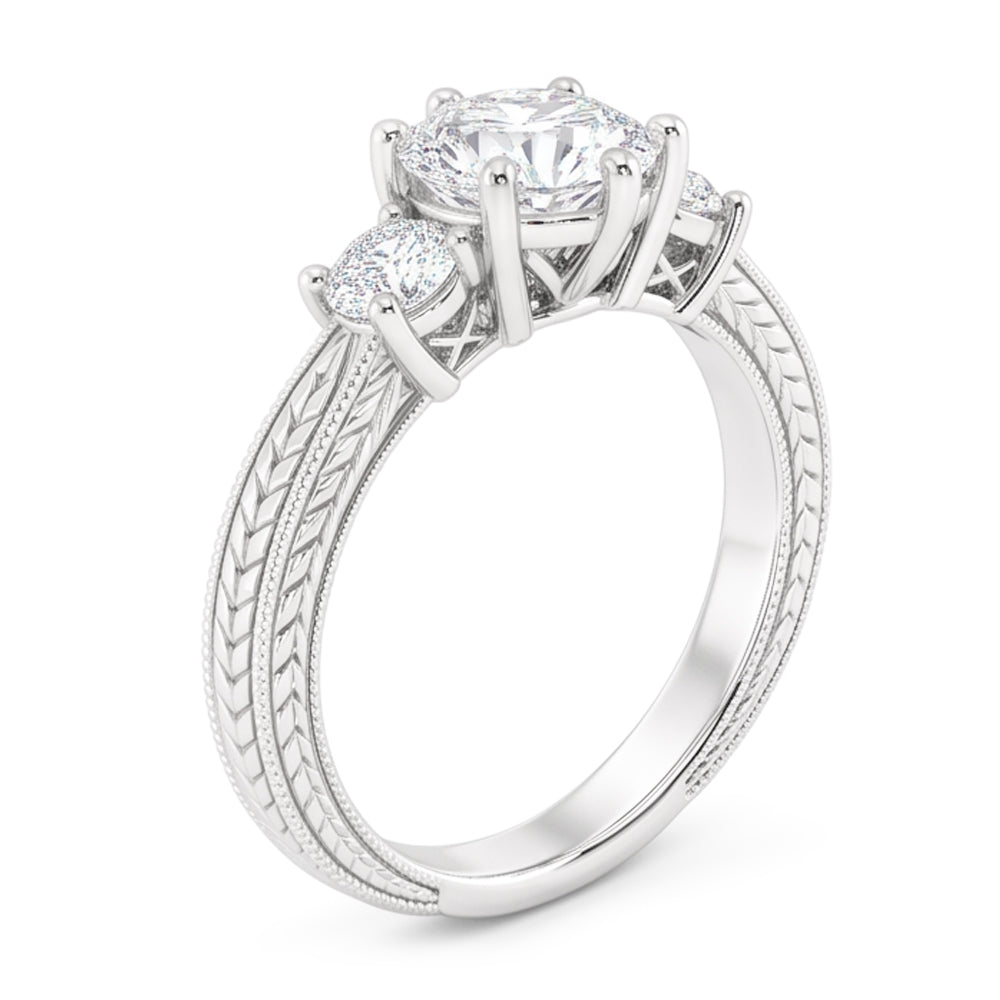 1.50 Carats Real Natural Earth Mined DIAMOND ( NOT LAB GROWN ) Three Stone Gold Engagement Ring