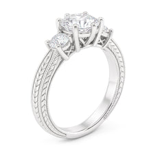 1.50 Carats Real Natural Earth Mined DIAMOND ( NOT LAB GROWN ) Three Stone Gold Engagement Ring