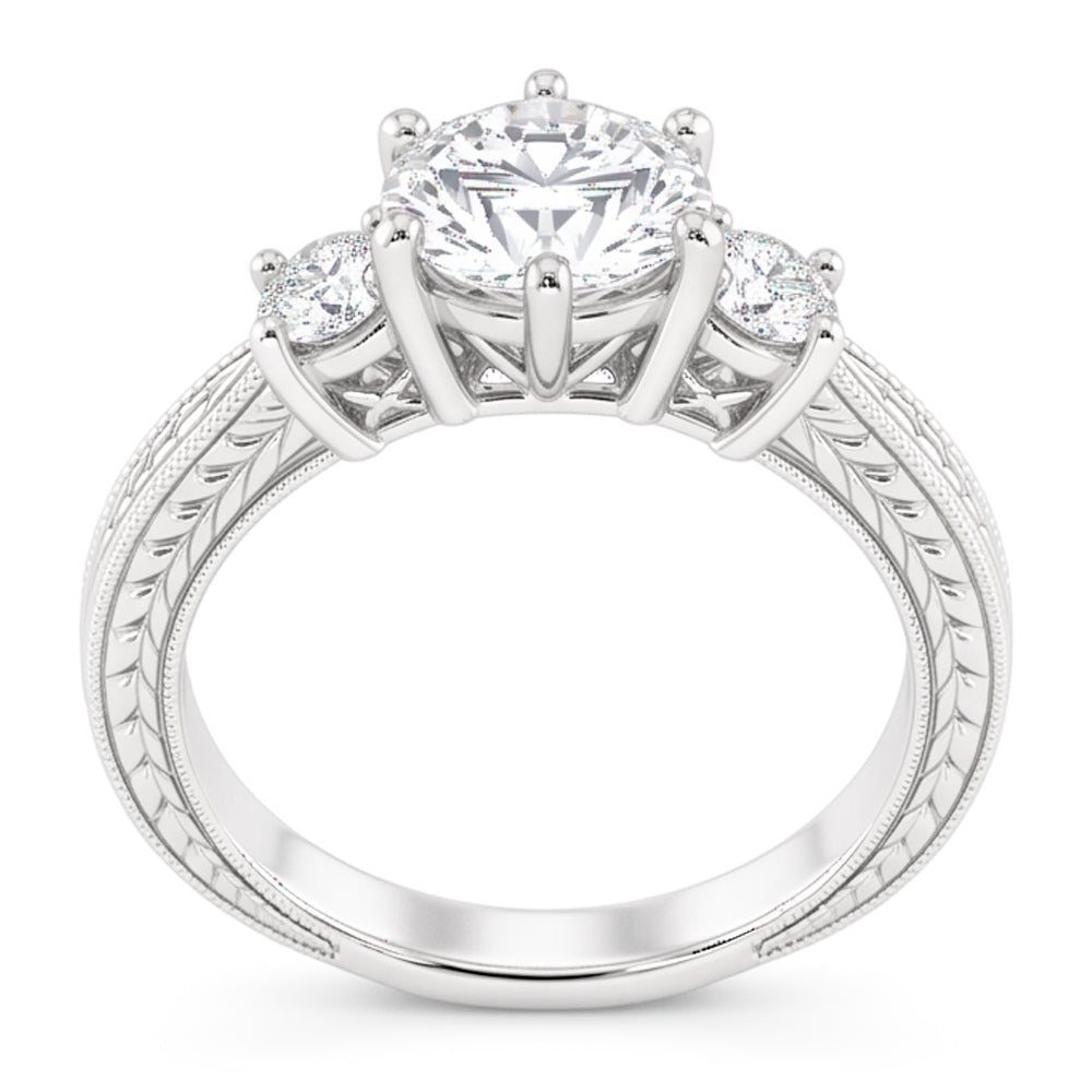 1.50 Carats Real Natural Earth Mined DIAMOND ( NOT LAB GROWN ) Three Stone Gold Engagement Ring