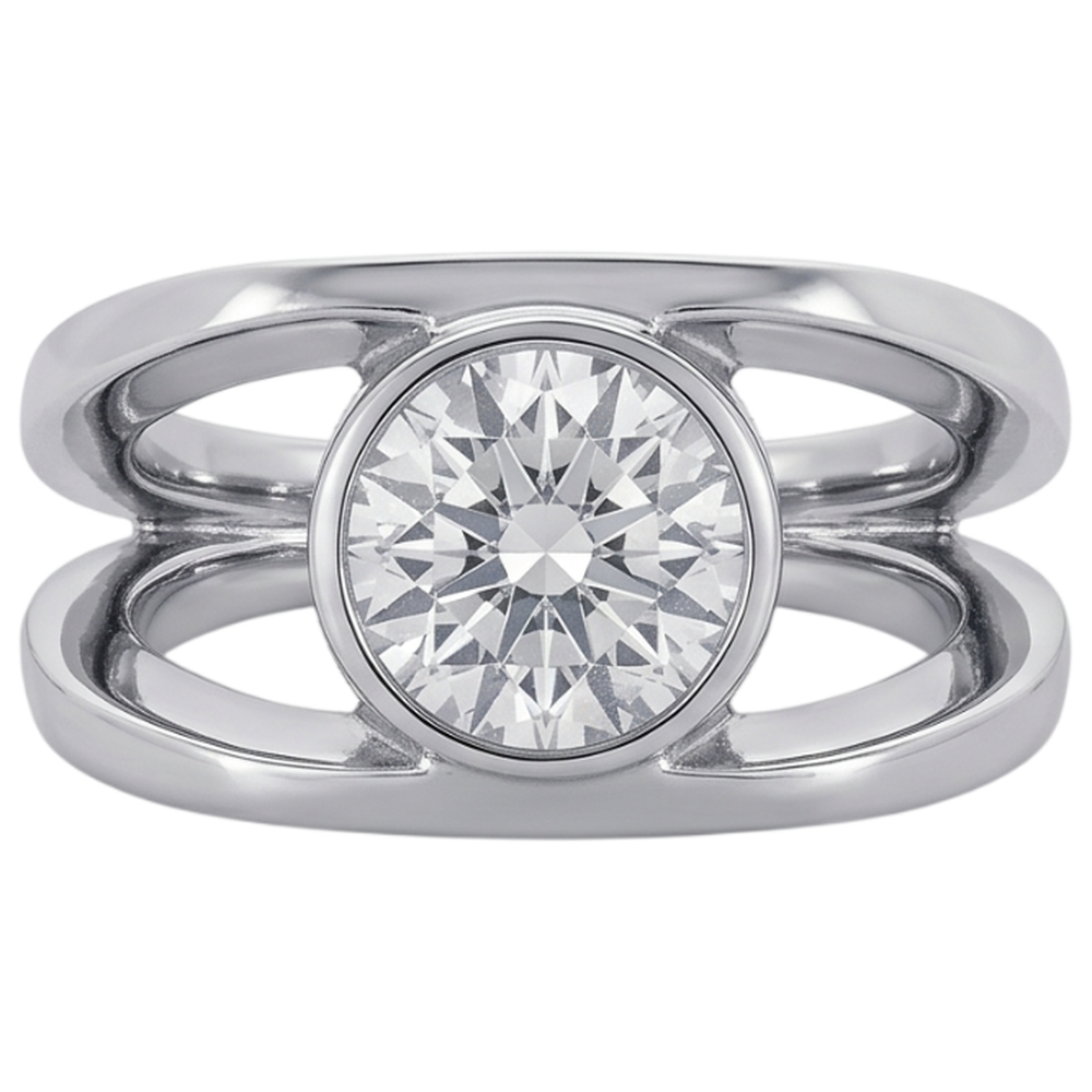 1.50 Carats Solitaire Natural Earth Mined Diamond Anniversary Ring Split Shank
