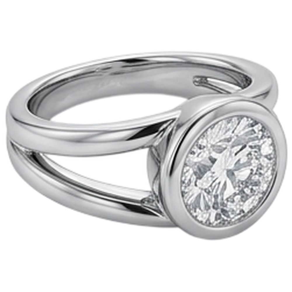1.50 Carats Solitaire Natural Earth Mined Diamond Anniversary Ring Split Shank