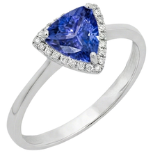 1.50 Carats Tanzanite And Round Natural Earth Mined Diamond Fancy Ring White Gold 14K