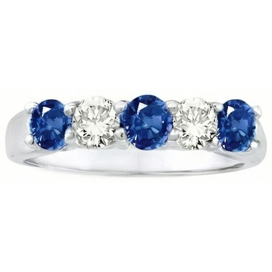 natural round sapphire 1.50ct ring side angle