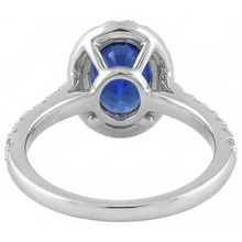 1.50 Ct Oval Cut Ceylon Sapphire Natural Earth Mined Diamond Ring 14K White Gold