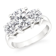 1.50 Ct Round Cut Natural Earth Mined Diamond Three Stone Ring White Gold 14K