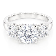 1.50 Ct Round Cut Natural Earth Mined Diamond Three Stone Ring White Gold 14K