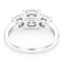 1.50 Ct Round Cut Natural Earth Mined Diamond Three Stone Ring White Gold 14K