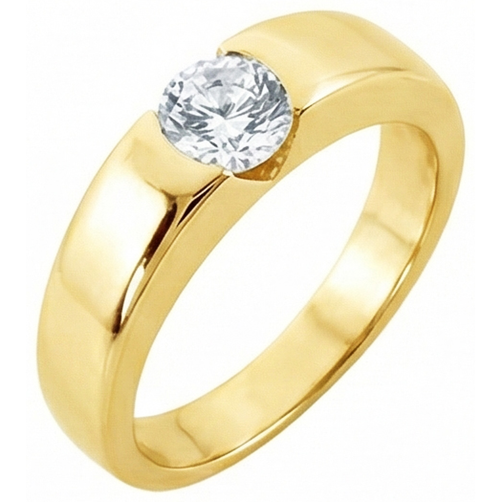 1.50 Ct. Round Natural Earth Mined Diamond Solitaire Engagement Ring Yellow Gold New