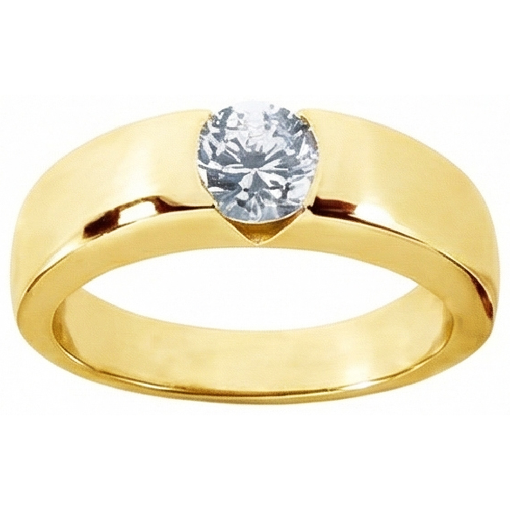 1.50 Ct. Round Natural Earth Mined Diamond Solitaire Engagement Ring Yellow Gold New