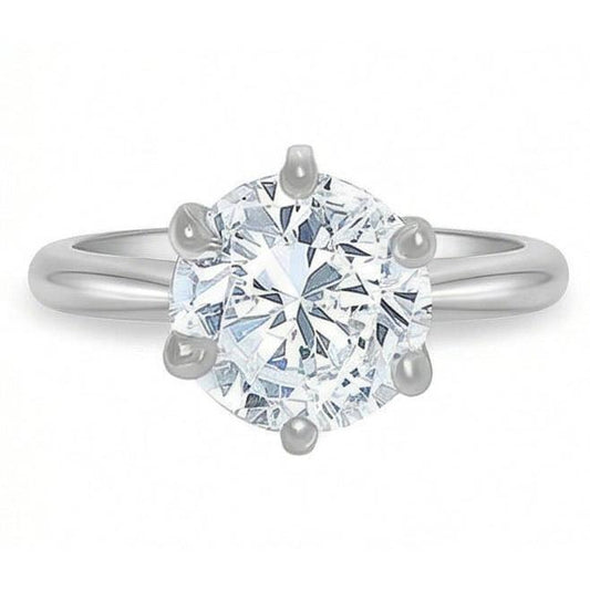 1.50 Ct. Round Real Natural Earth Mined DIAMOND ( NOT LAB GROWN ) Solitaire Ring White Gold 14K Jewellery