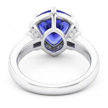 1.50 Ct Trillion Ceylon Sapphire And Round Natural Earth Mined DIAMOND ( NOT LAB GROWN )s Ring White Gold
