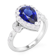 1.50 ct Blue Sapphire Colored Stone Ring in 14K White Gold