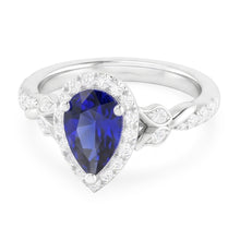 1.50 ct Blue Sapphire Colored Stone Ring in 14K White Gold