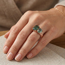 1.50 ct Dendritic Agate Gemstone Ring in 14 Karat Rose Gold