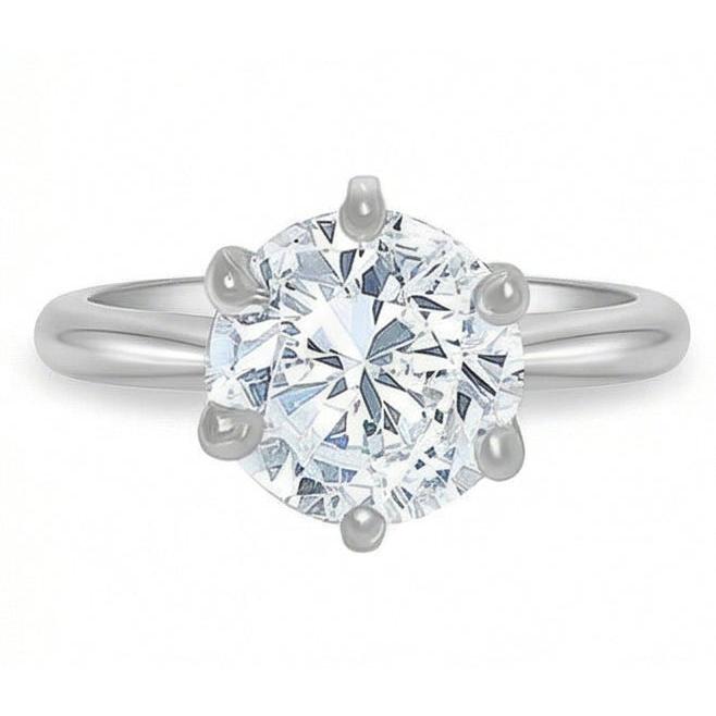 1.51 Ct. Round Natural Earth Mined Diamond Solitaire Ring White Gold 14K Jewelry