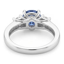 1.51 Ct. White Blue Natural Earth Mined Diamonds 3 Stone Gemstone Ring White Gold