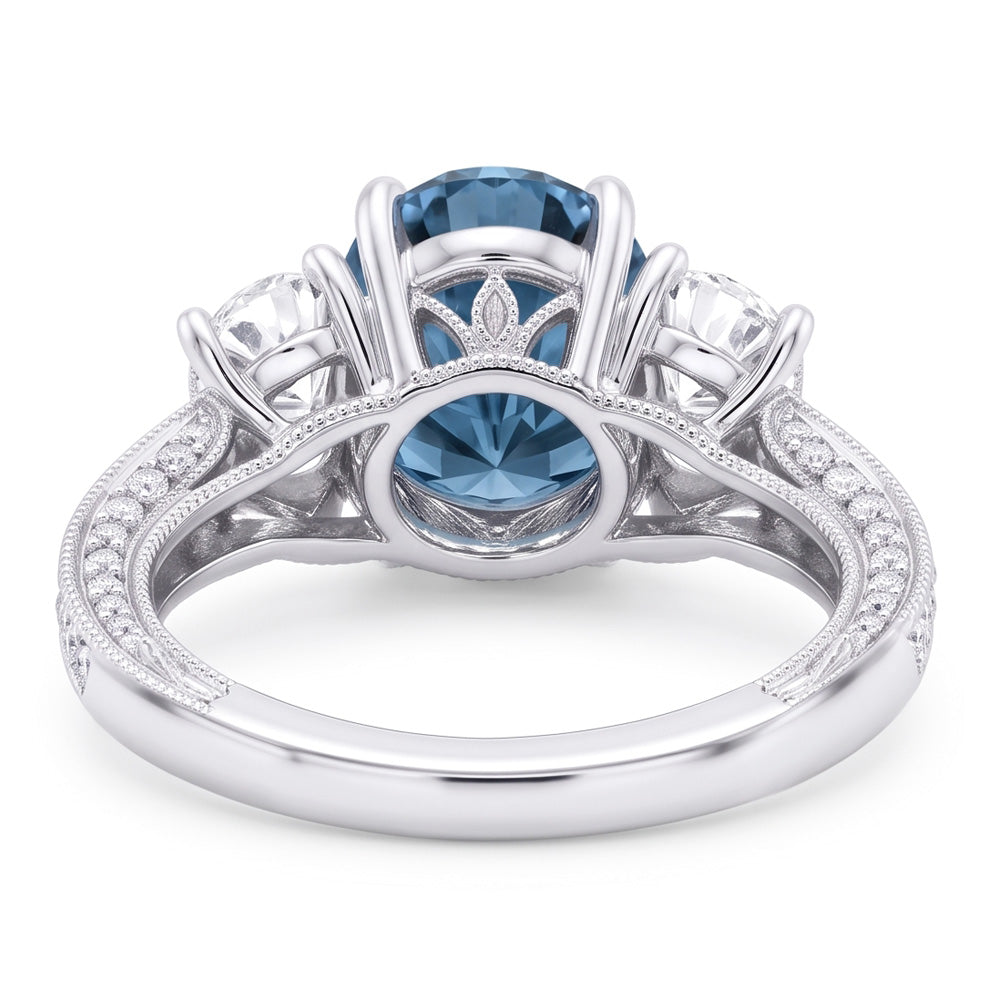 1.60 Carats Blue Natural Earth Mined Diamond Engagement Ring White Gold 14K