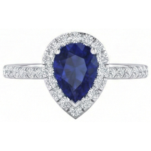 1.60 Ct Pear Cut Sri Lanka Blue Sapphire Natural Earth Mined Diamond Ring