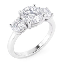 1.60 Ct Real Natural Earth Mined Diamond Three Stone Wedding Ring 14K White Gold