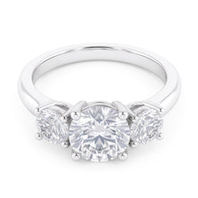 1.60 Ct Real Natural Earth Mined Diamond Three Stone Wedding Ring 14K White Gold