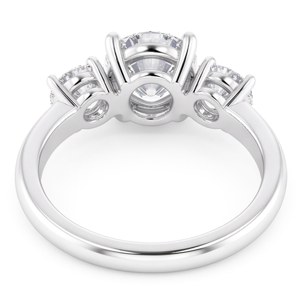 1.60 Ct Real Natural Earth Mined Diamond Three Stone Wedding Ring 14K White Gold