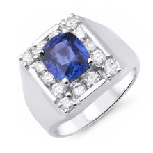 1.60 Ct Sri Lankan Sapphire Natural Earth Mined Diamond Ring 14K White Gold