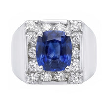 1.60 Ct Sri Lankan Sapphire Natural Earth Mined Diamond Ring 14K White Gold