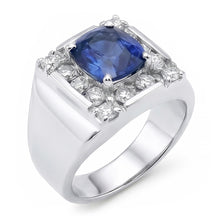 1.60 Ct Sri Lankan Sapphire Natural Earth Mined Diamond Ring 14K White Gold
