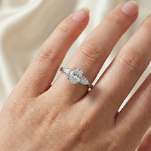 1.61 Ct. Oval Center Real Natural Earth Mined DIAMOND ( NOT LAB GROWN ) Women Ring 3 Stone Jewellery White Gold New