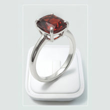 1.65 Ct Radiant Cut Red Sapphire Ring 14K White Gold