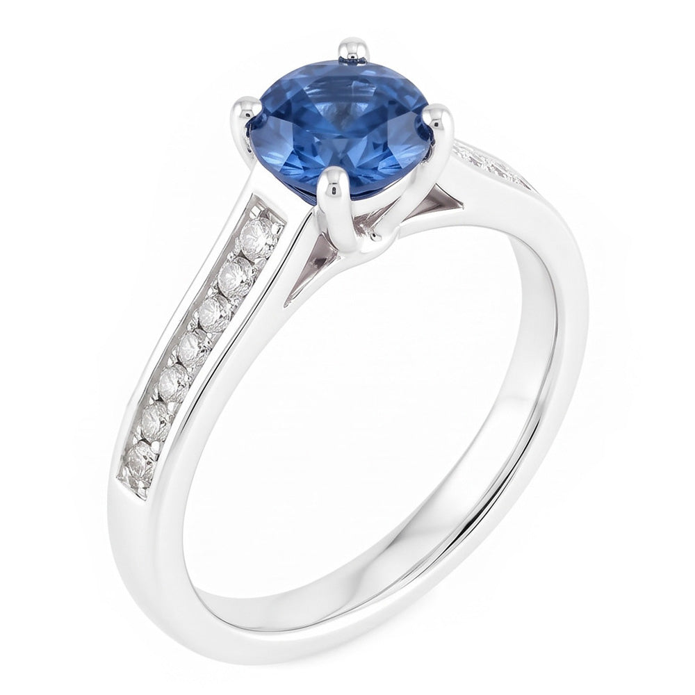 1.65 Ct Round Real Blue Natural Earth Mined Diamond Engagement Ring Gemstone