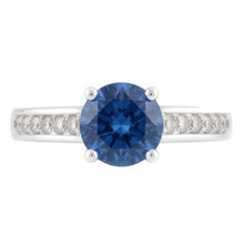 1.65 Ct Round Real Blue Natural Earth Mined Diamond Engagement Ring Gemstone