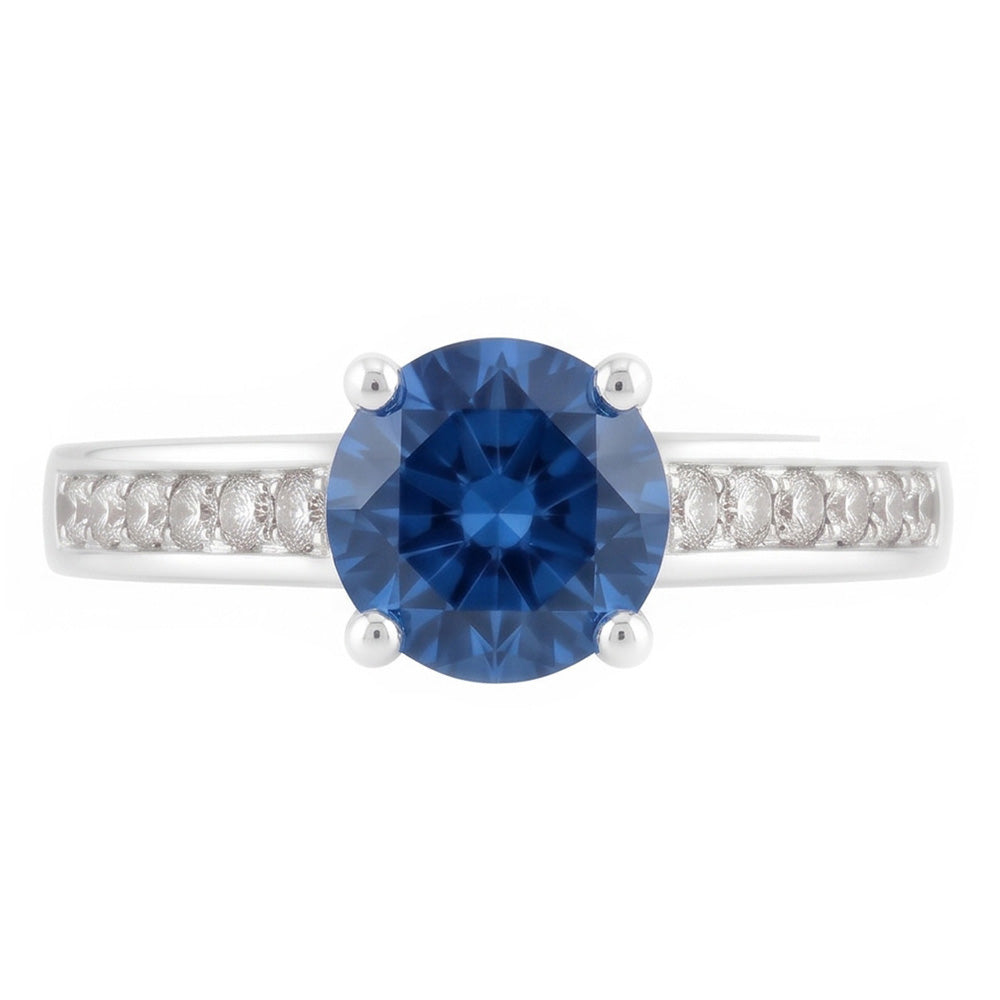 1.65 Ct Round Real Blue Natural Earth Mined Diamond Engagement Ring Gemstone