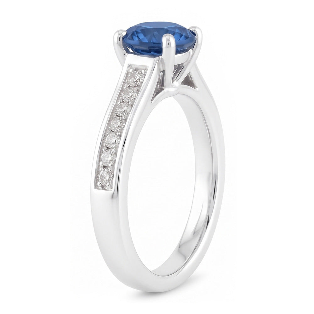 1.65 Ct Round Real Blue Natural Earth Mined Diamond Engagement Ring Gemstone