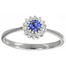 1.65 Ct Tanzanite And Natural Earth Mined Diamond Flower Style Wedding Ring White Gold 14K
