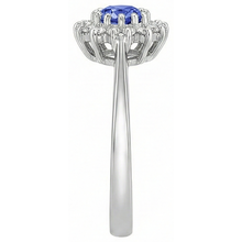 1.65 Ct Tanzanite And Natural Earth Mined Diamond Flower Style Wedding Ring White Gold 14K