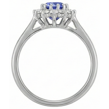 1.65 Ct Tanzanite And Natural Earth Mined Diamond Flower Style Wedding Ring White Gold 14K