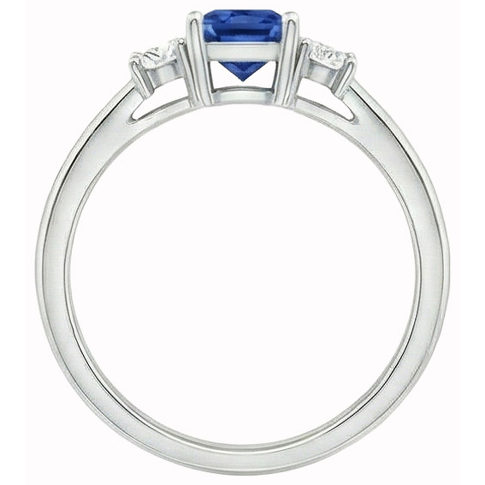 natural round sapphire 1.65ct ring profile view