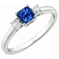 Natural Sapphire Ring 1.65ct - White Gold 14K